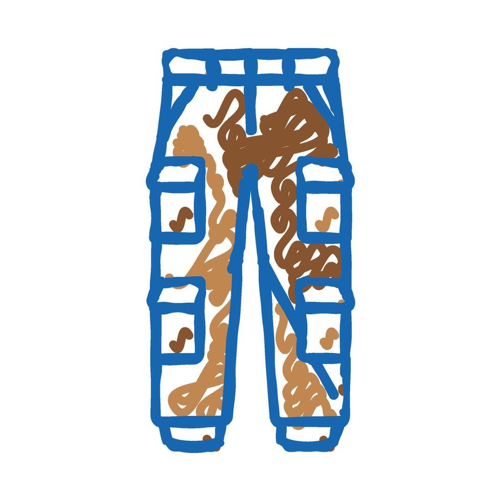 cargo pants clothes icon doodle illustration vector
