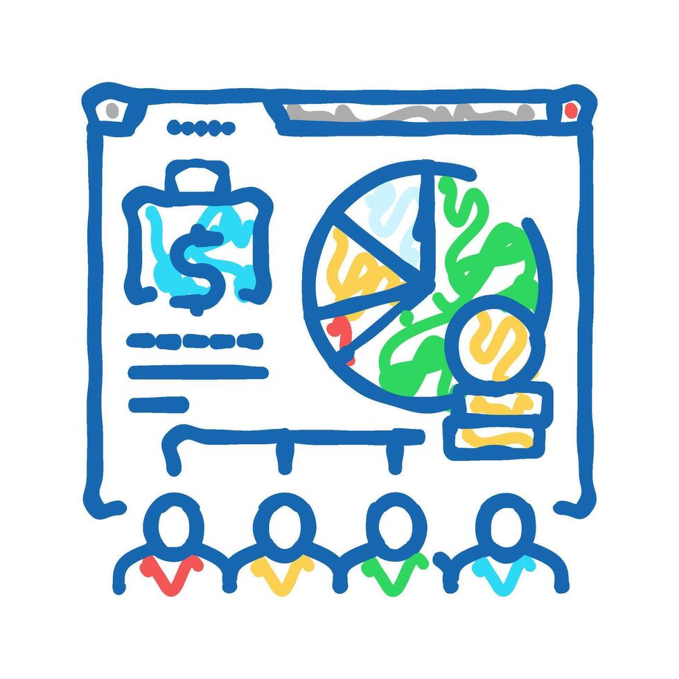 payroll processing icon doodle illustration vector