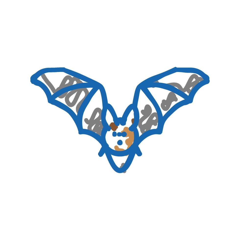 bat animal in zoo icon doodle illustration vector