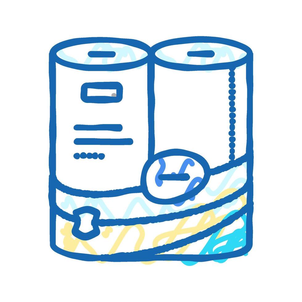 white roll paper towel icon doodle illustration vector