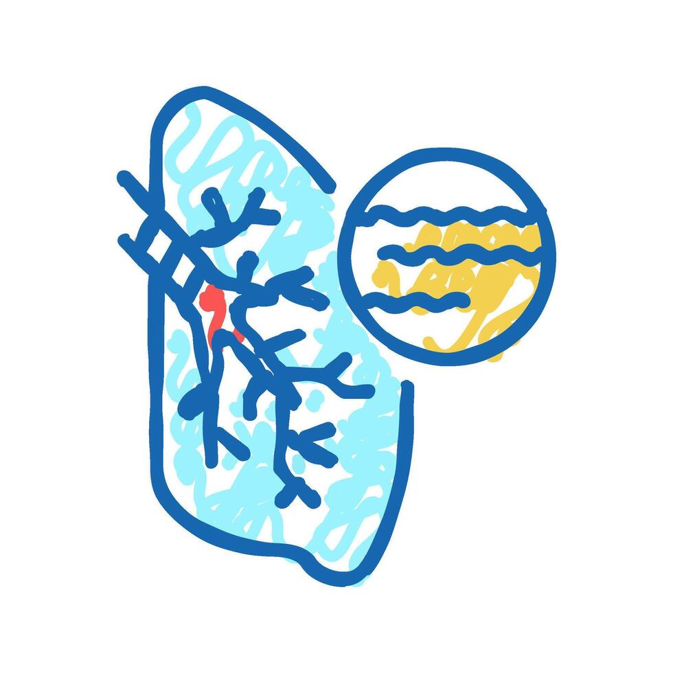 bronchitis disease icon doodle illustration vector