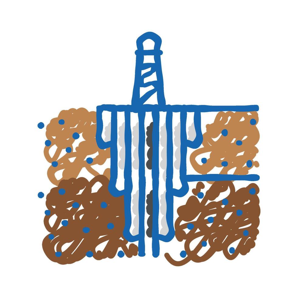 cementing operation petroleum engineer icon doodle illustration vector