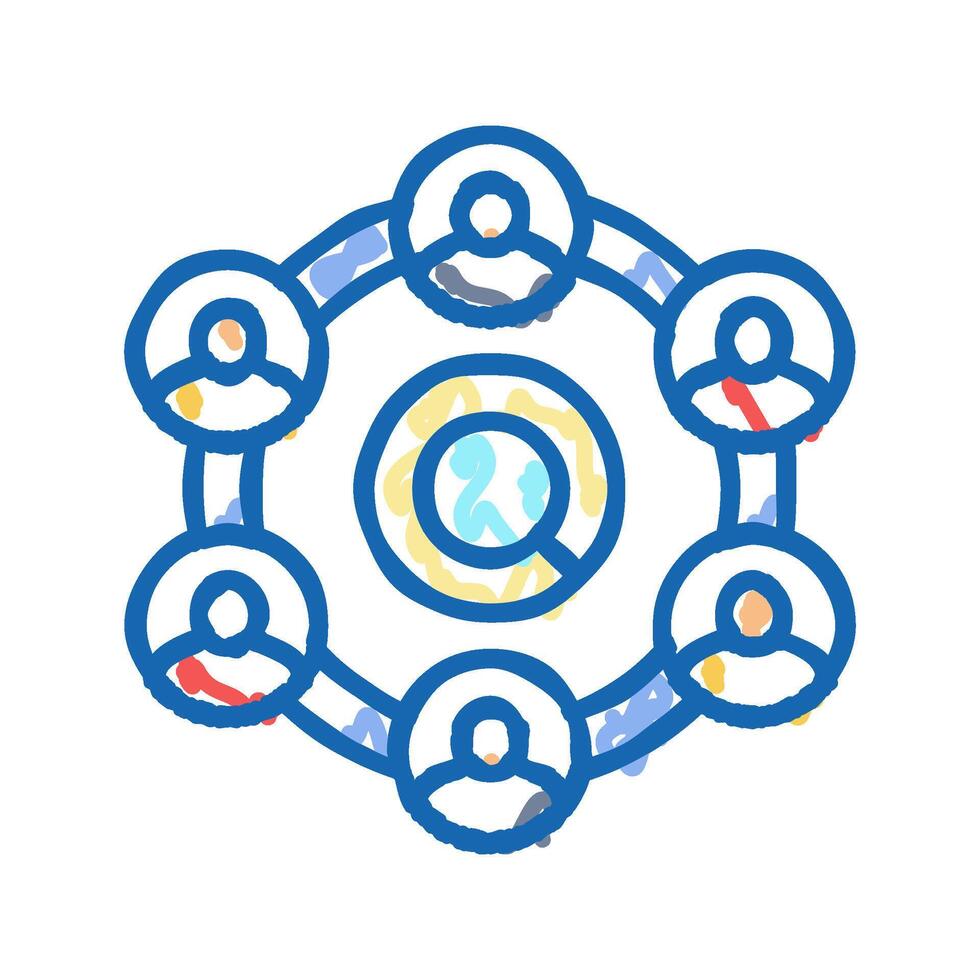 sales tracking business process icon doodle illustration vector