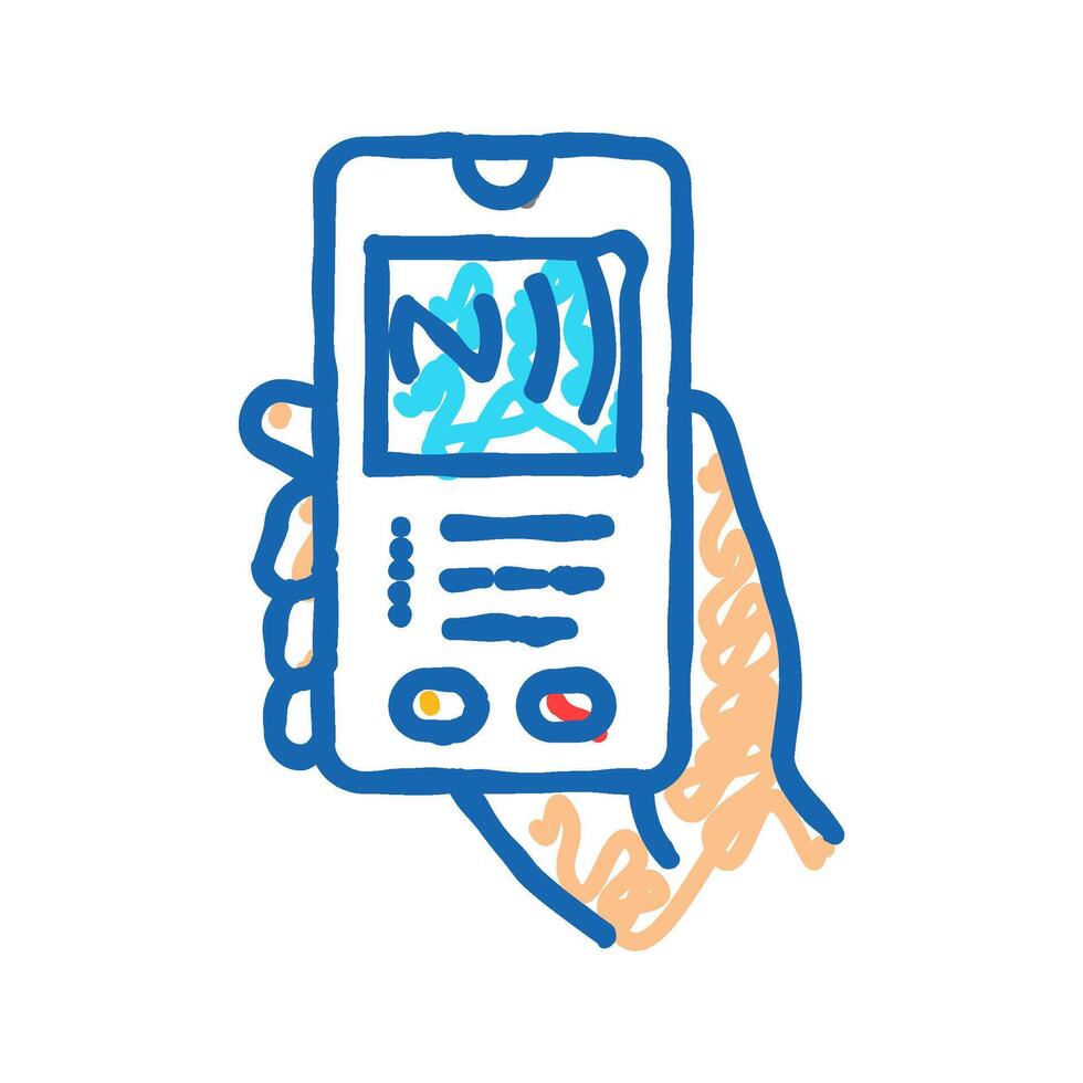 contactless payment nfc technology icon doodle illustration vector