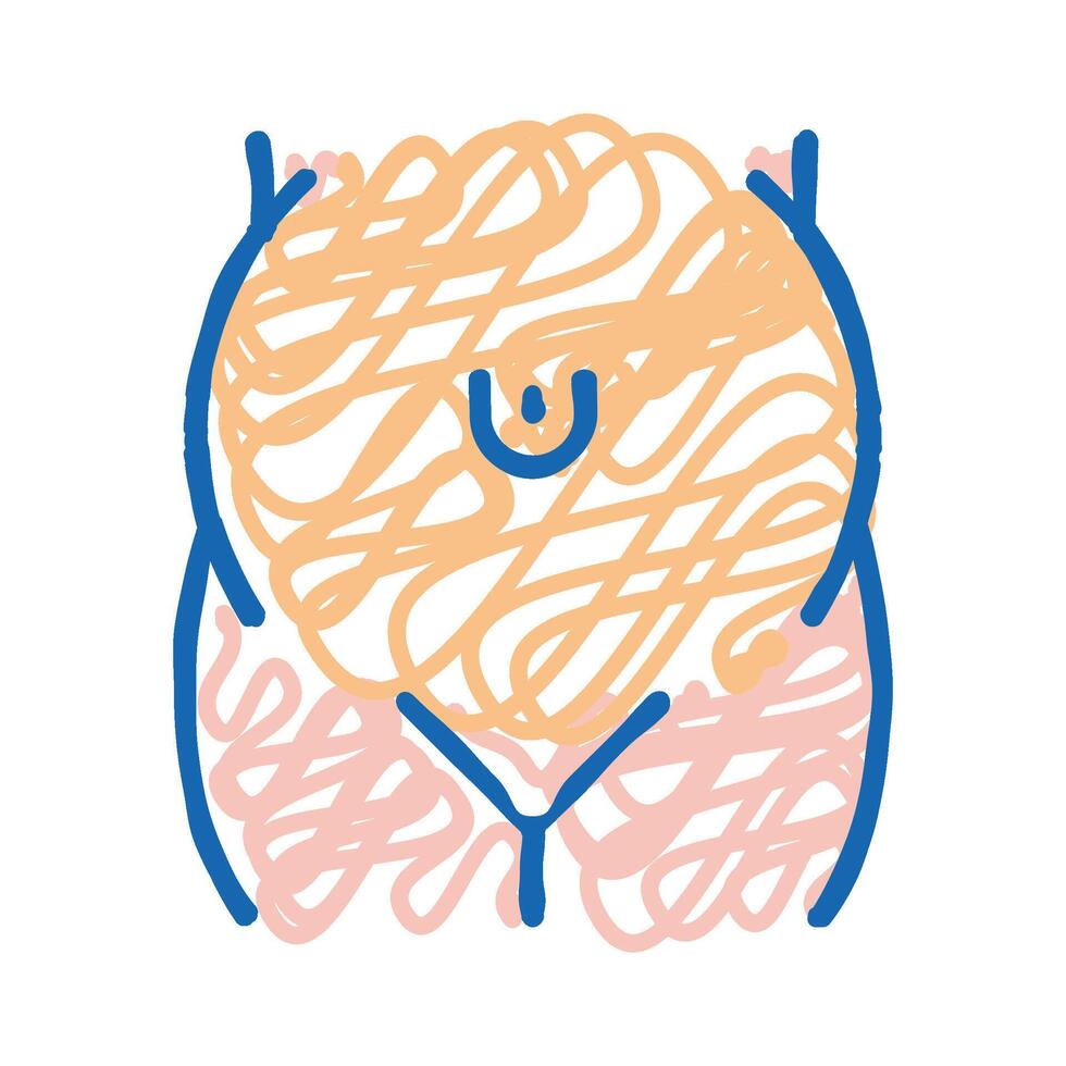 umbilical hernia disease icon doodle illustration vector