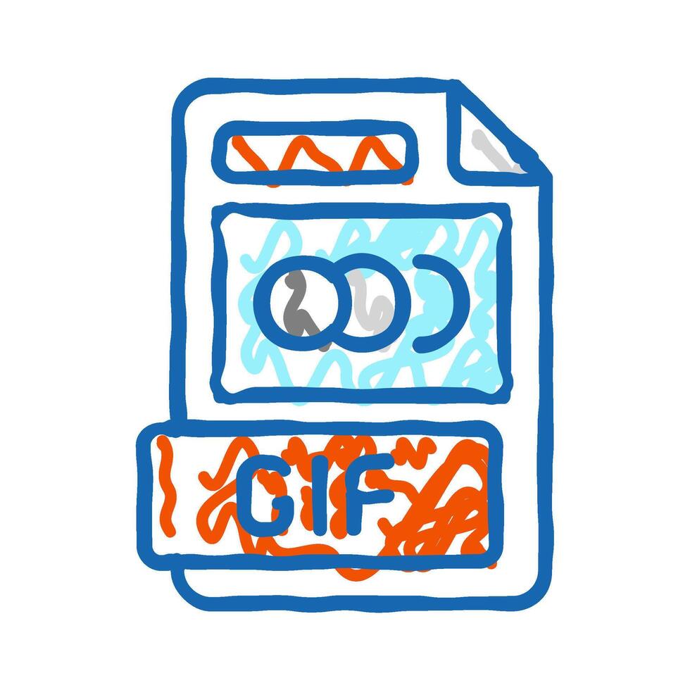 gif file format document icon doodle illustration vector