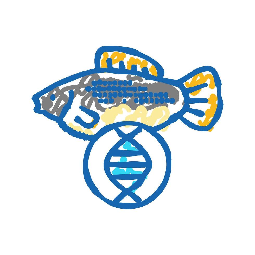 molecular structure genetic icon doodle illustration vector