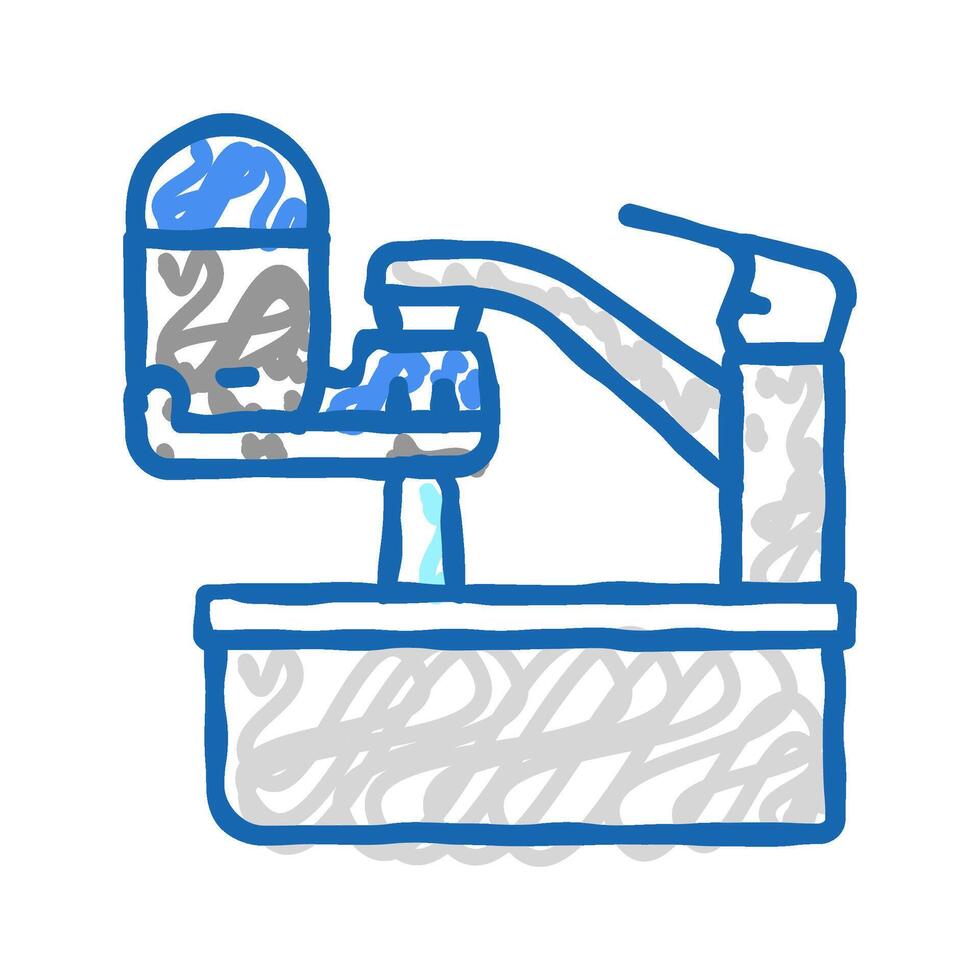 portable water filter for faucet icon doodle illustration vector