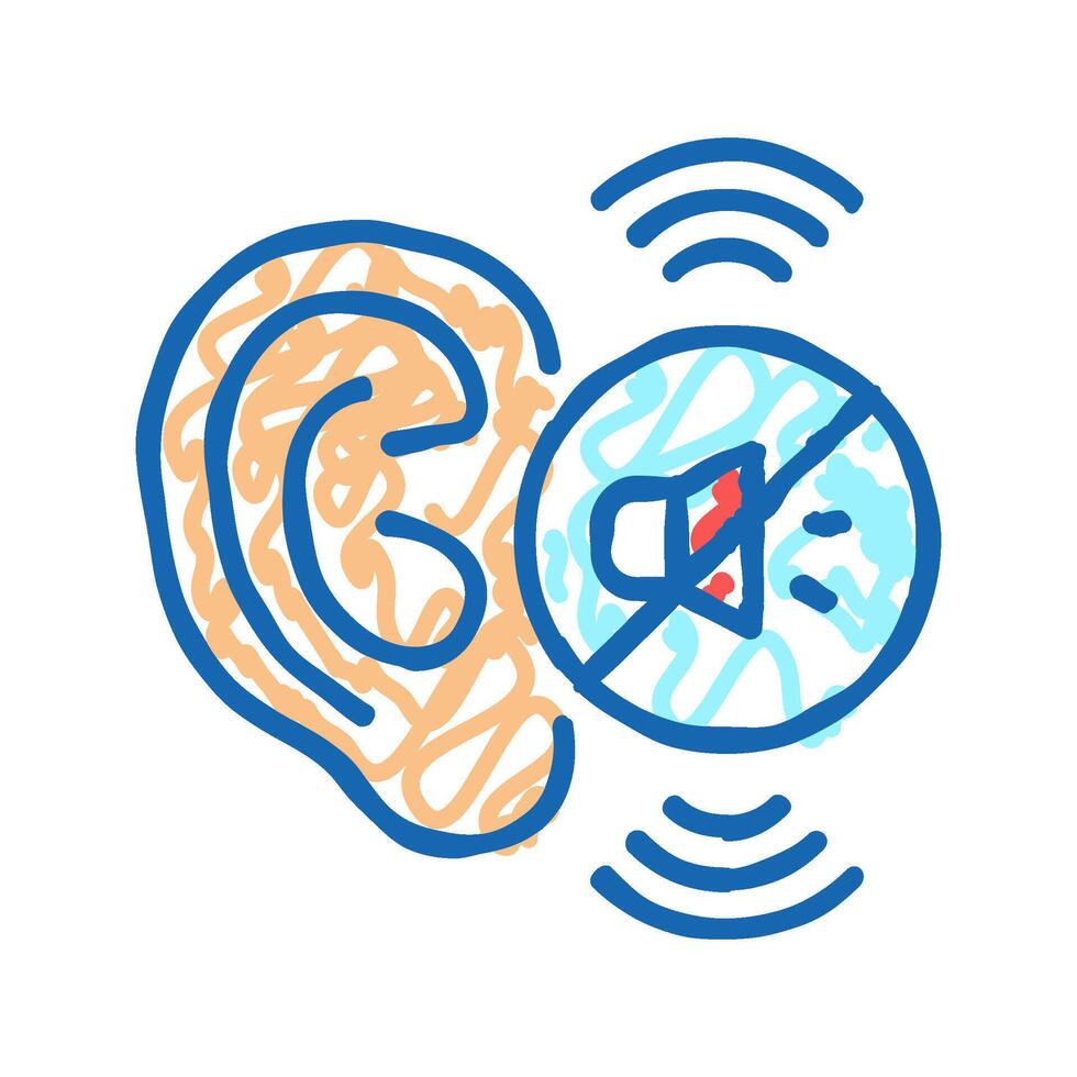hearing loss icon doodle illustration vector