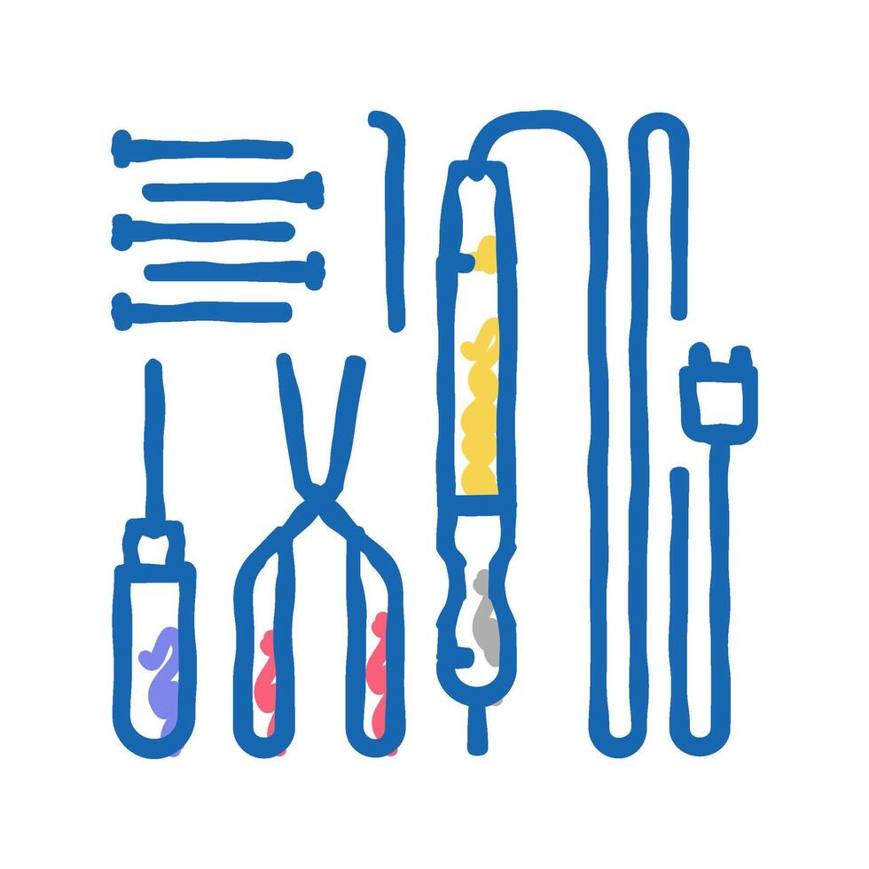 tools for repair electronics icon doodle illustration vector