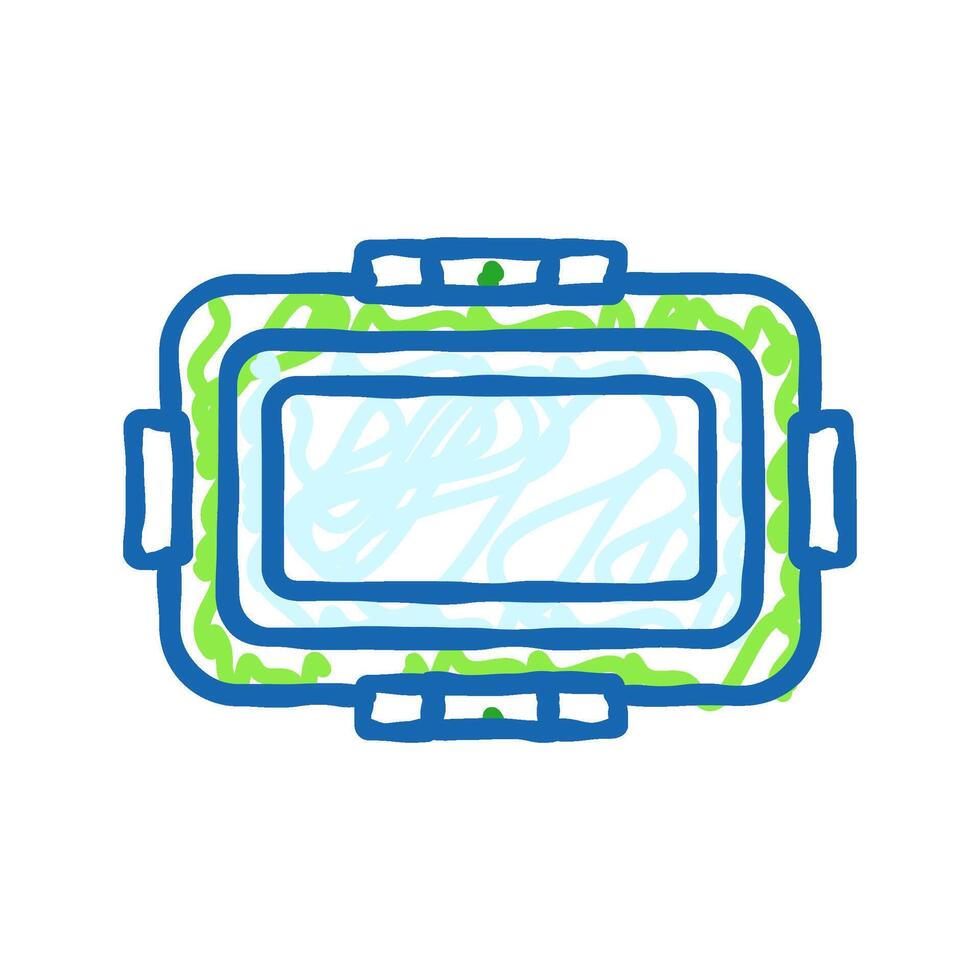 lunch box plastic healthy icon doodle illustration vector