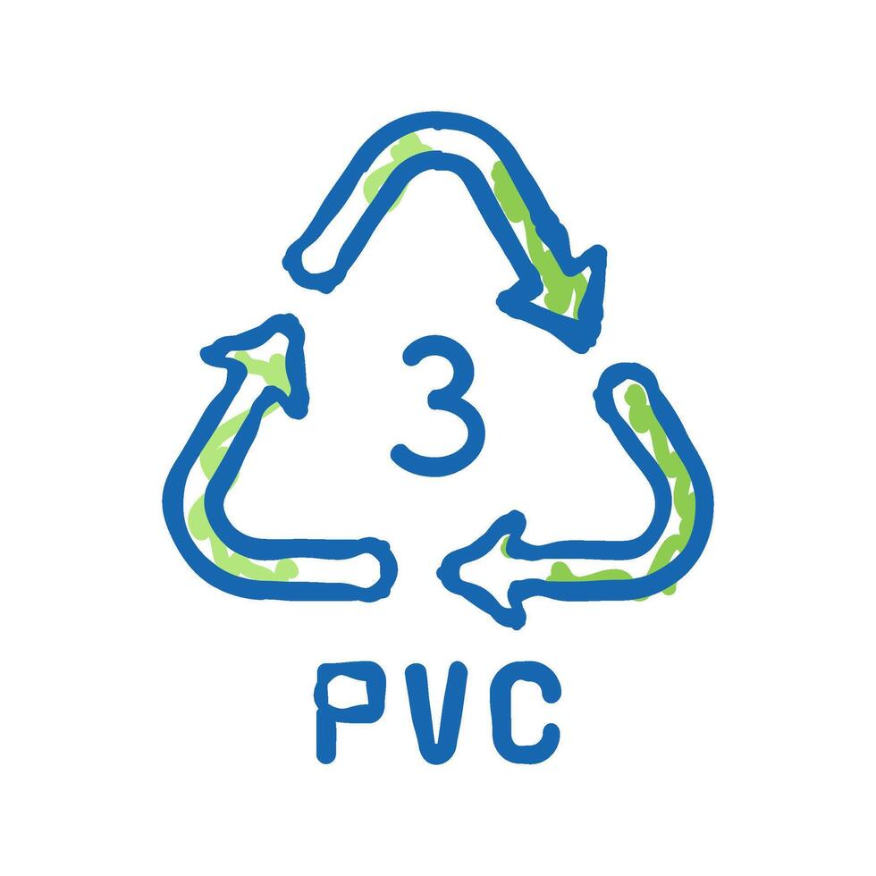 pvc recyclable plastic product icon doodle illustration vector