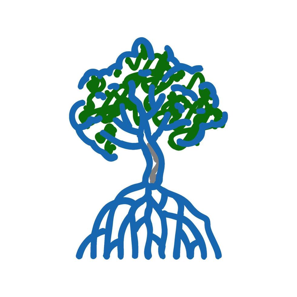 mangrove tree icon doodle illustration vector
