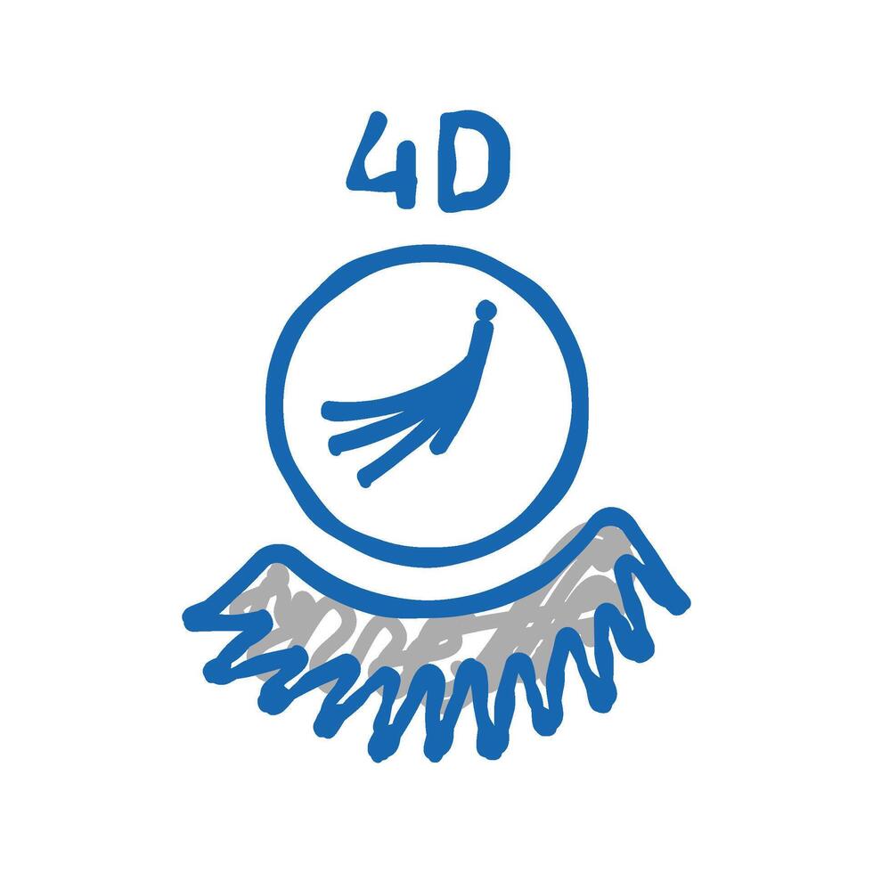 4d eyelashes icon doodle illustration vector