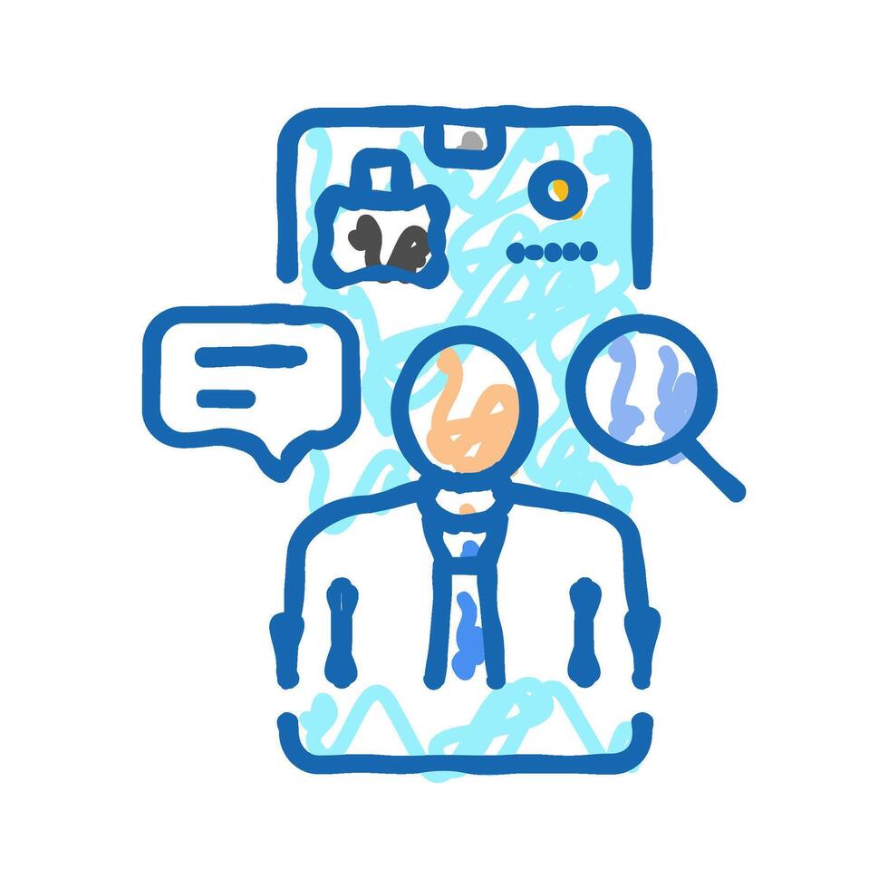 phone interview interview job icon doodle illustration vector