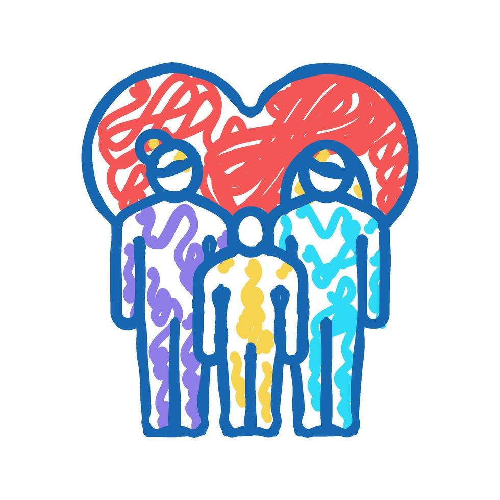 women lesbian same sex couple adoption icon doodle illustration vector