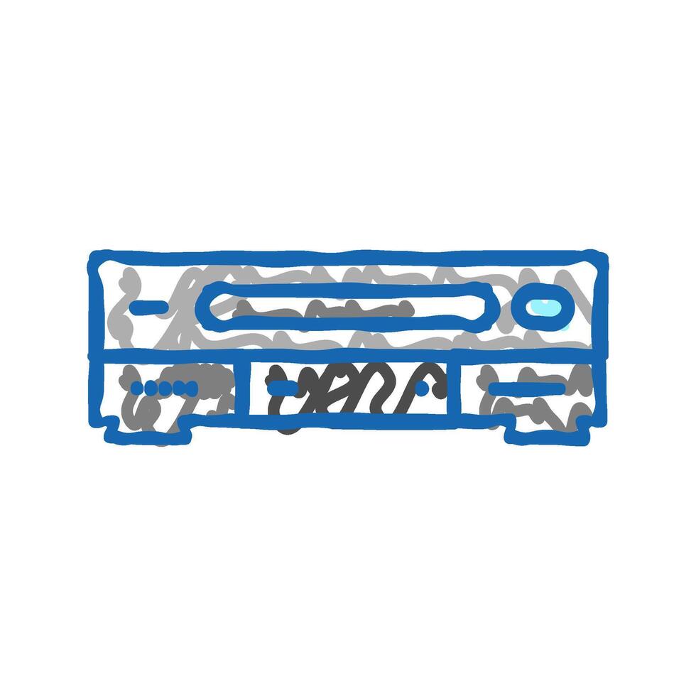 vhs player retro gadget icon doodle illustration vector