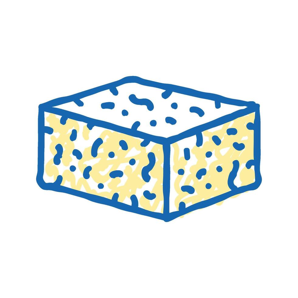 tofu block vegan food icon doodle illustration vector