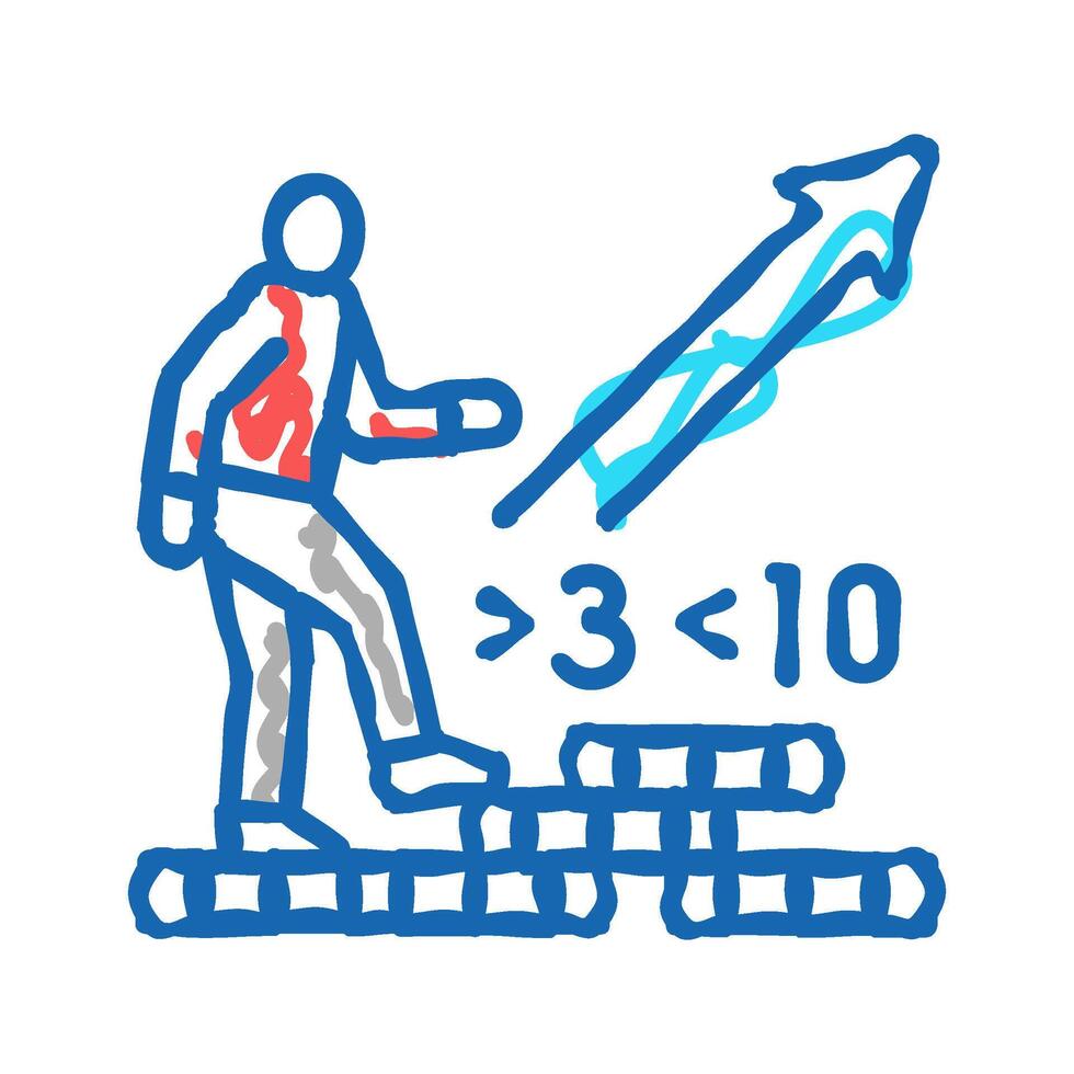 walking inflation icon doodle illustration vector