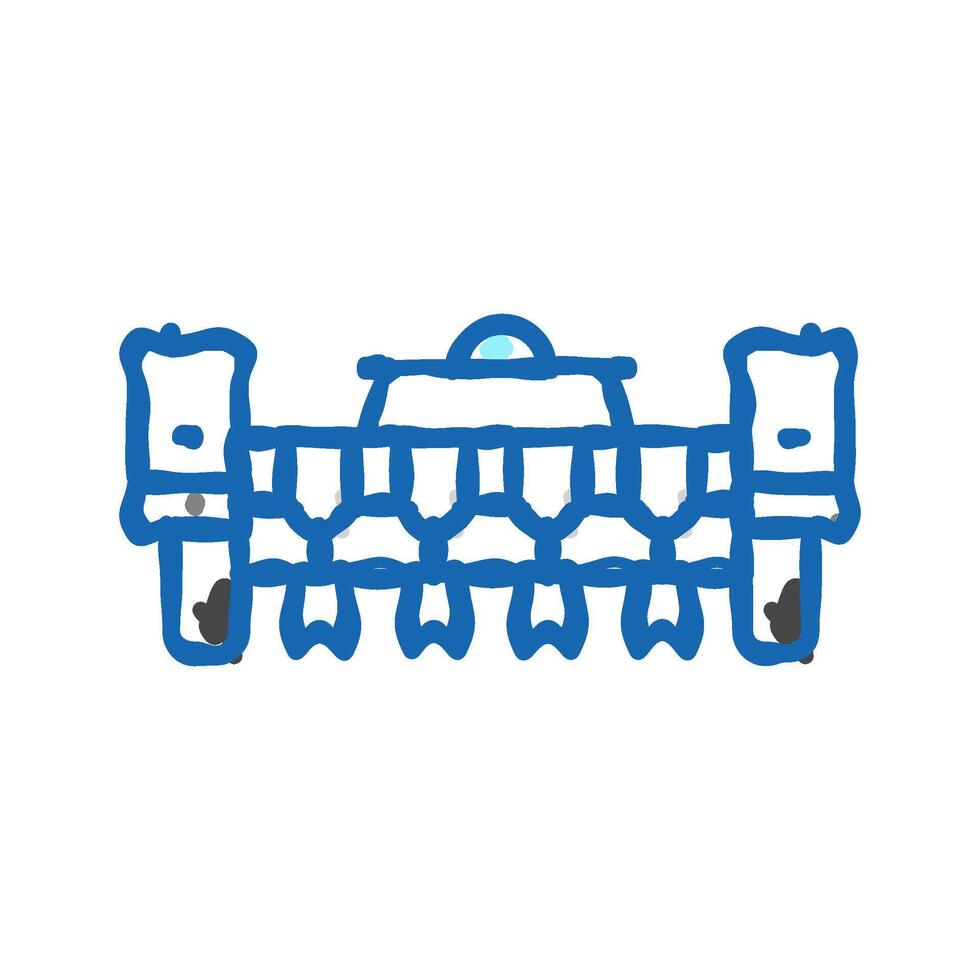 seed planting robot harvests icon doodle illustration vector