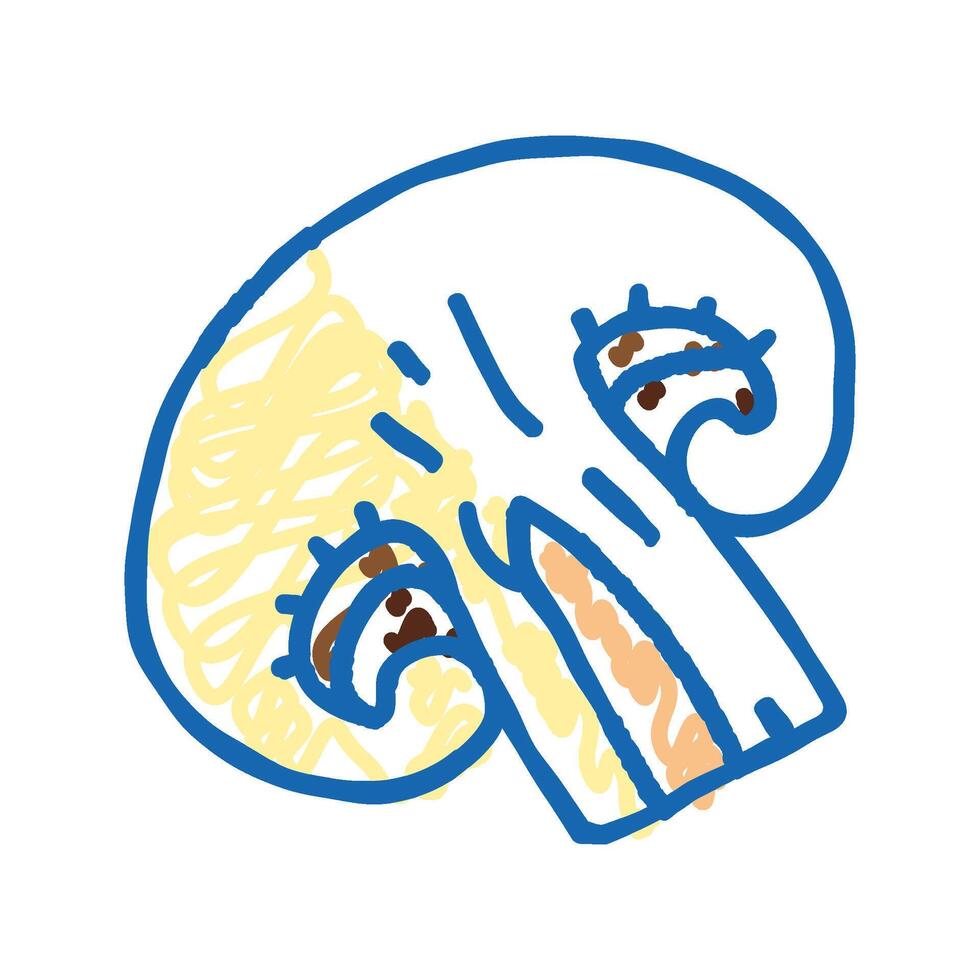 champignon healthy mushroom icon doodle illustration vector