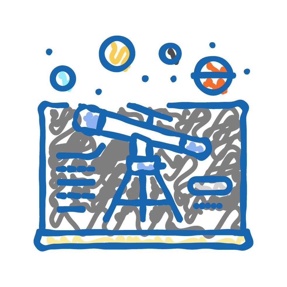 astrophysics space exploration icon doodle illustration vector