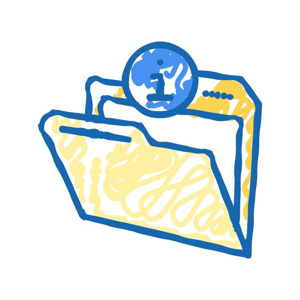 information folder icon doodle illustration vector