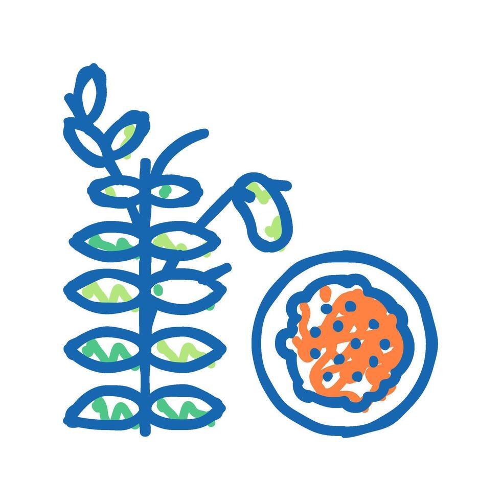 lentils groat icon doodle illustration vector