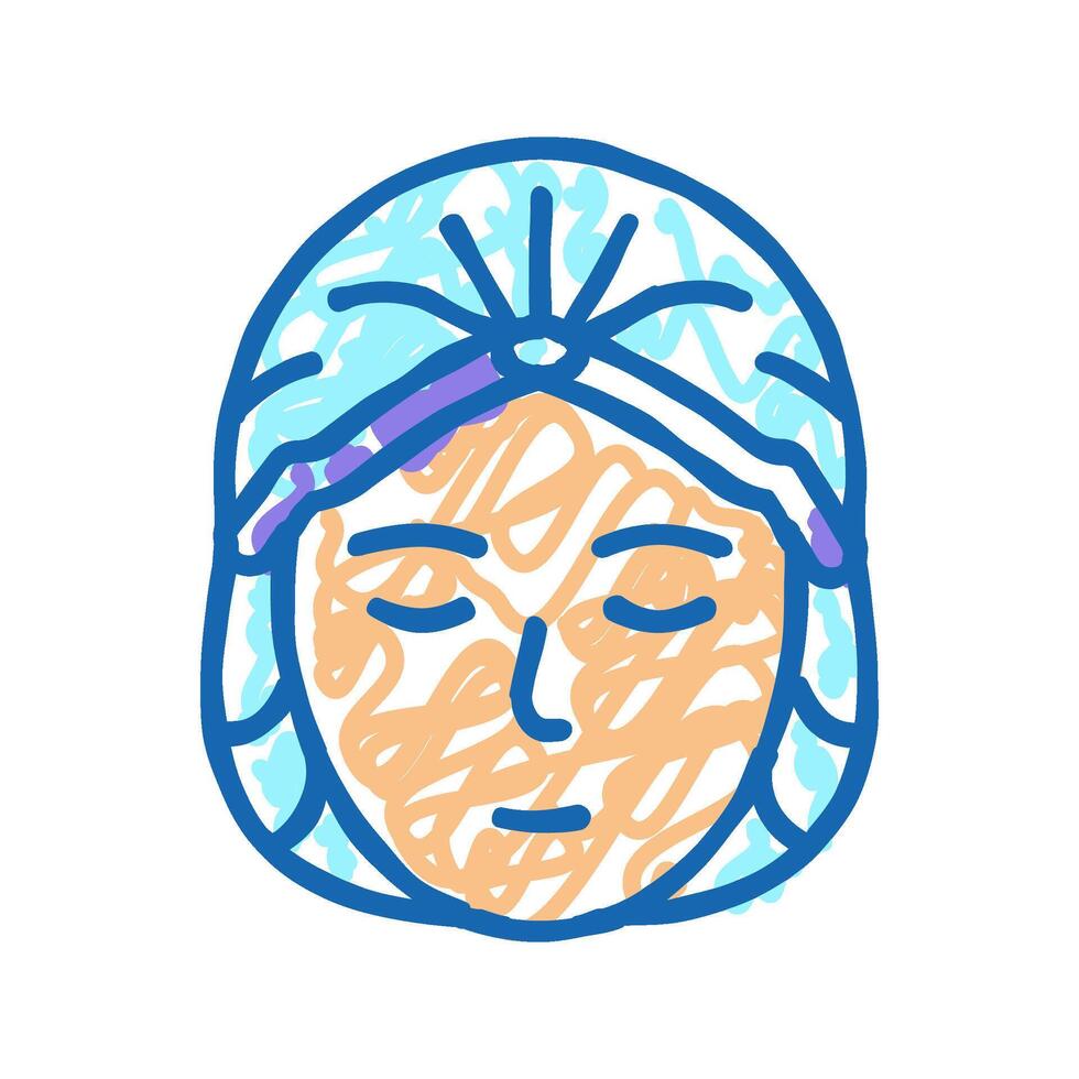 hat solarium, disposable protective cap icon doodle illustration vector