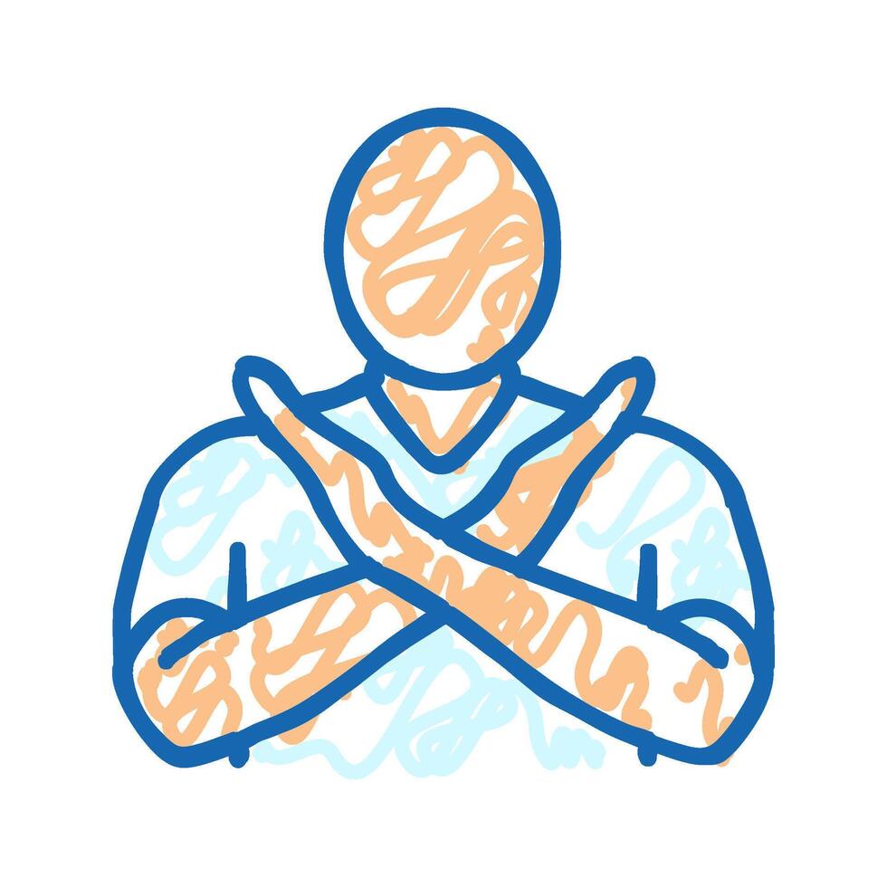 protection hand icon doodle illustration vector