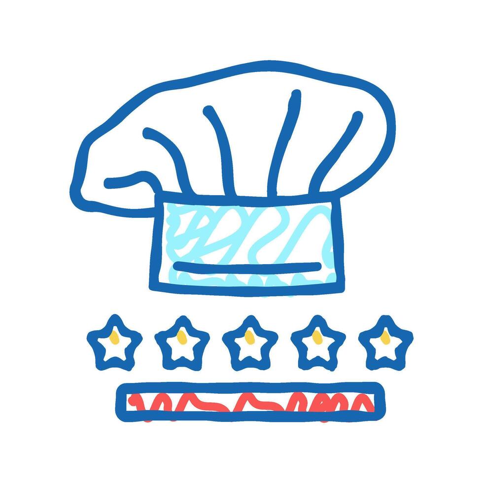 cook chef review icon doodle illustration vector