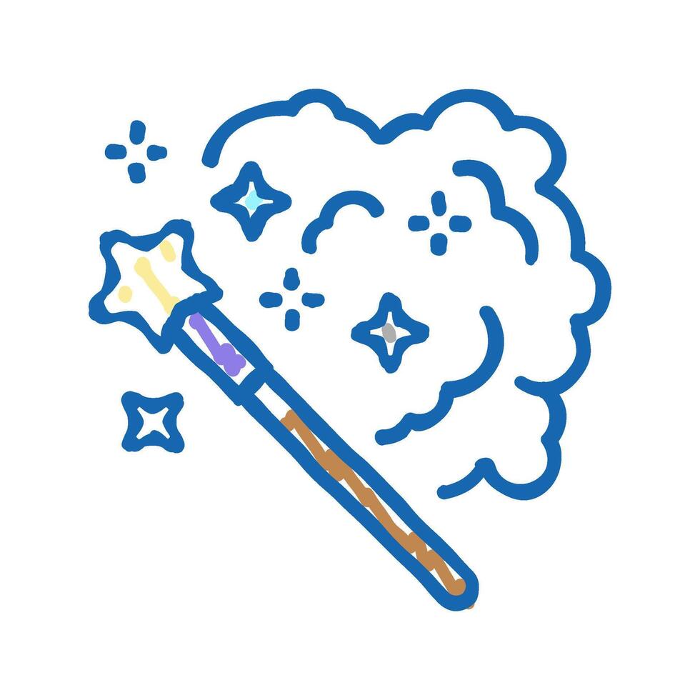 wand magic icon doodle illustration vector