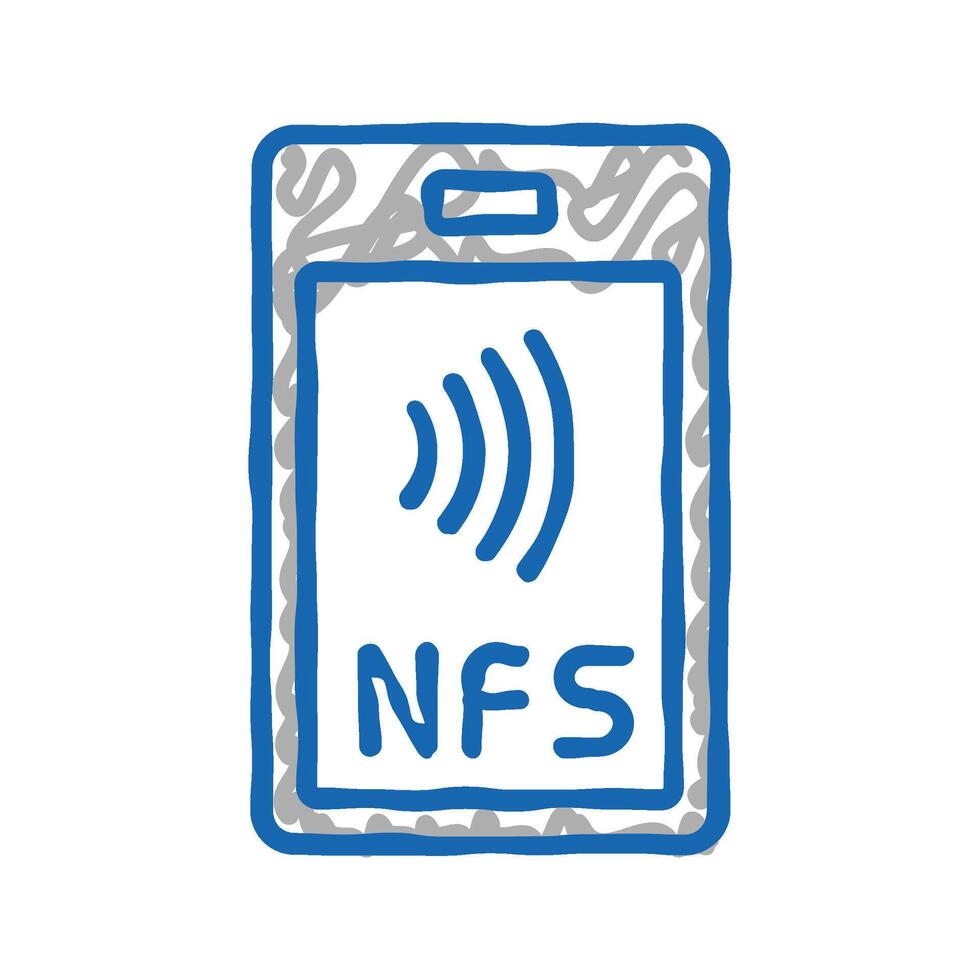 nfc contactless icon doodle illustration vector