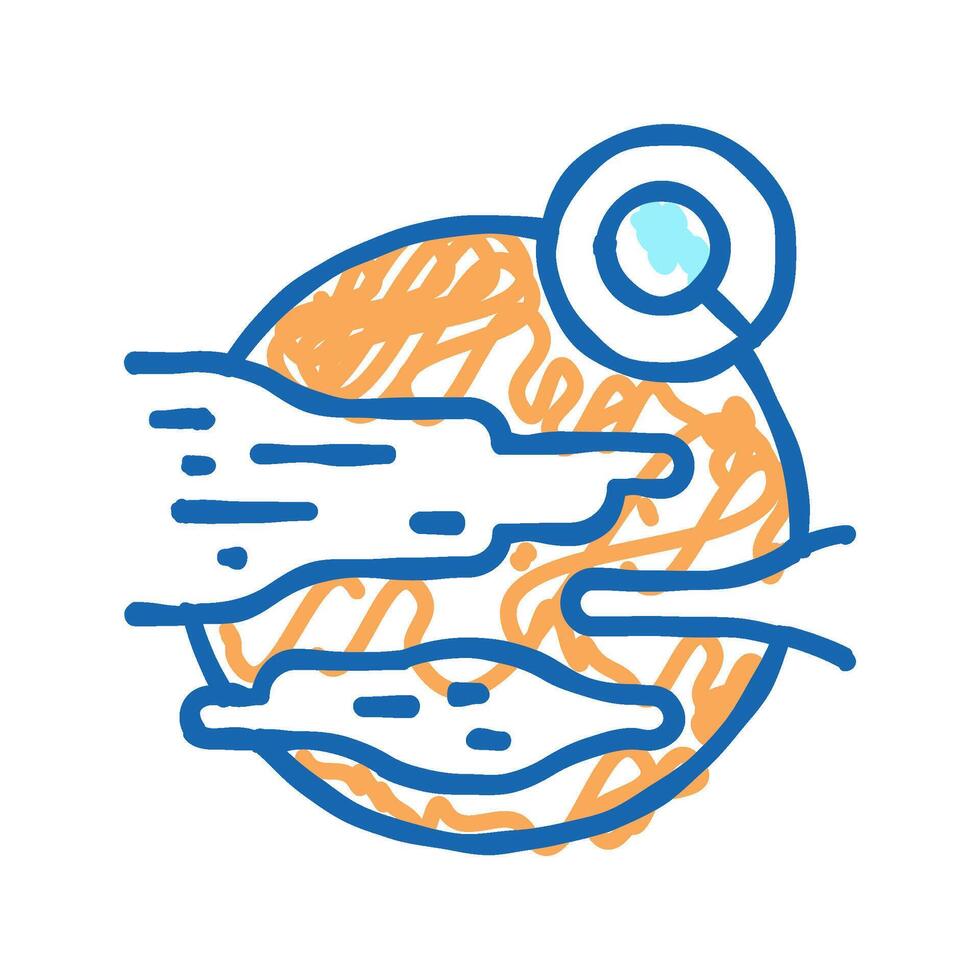 researching new planet icon doodle illustration vector