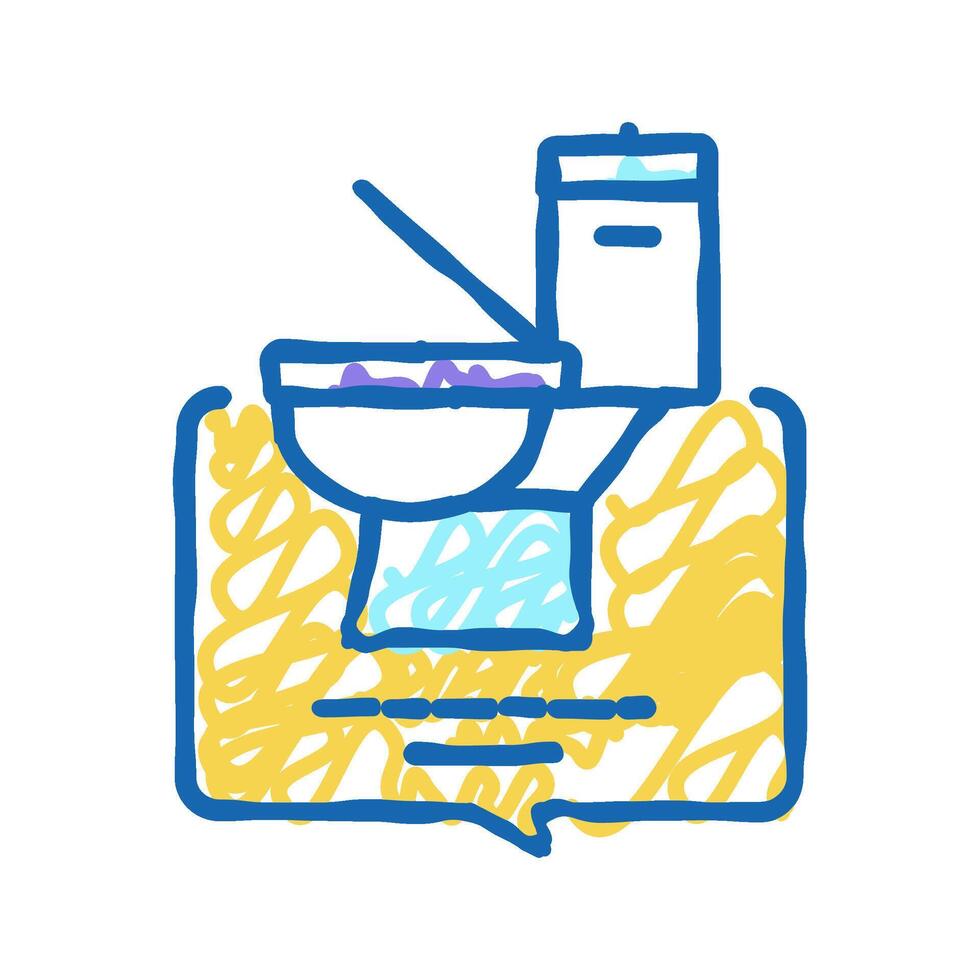 toilet use homecare service icon doodle illustration vector