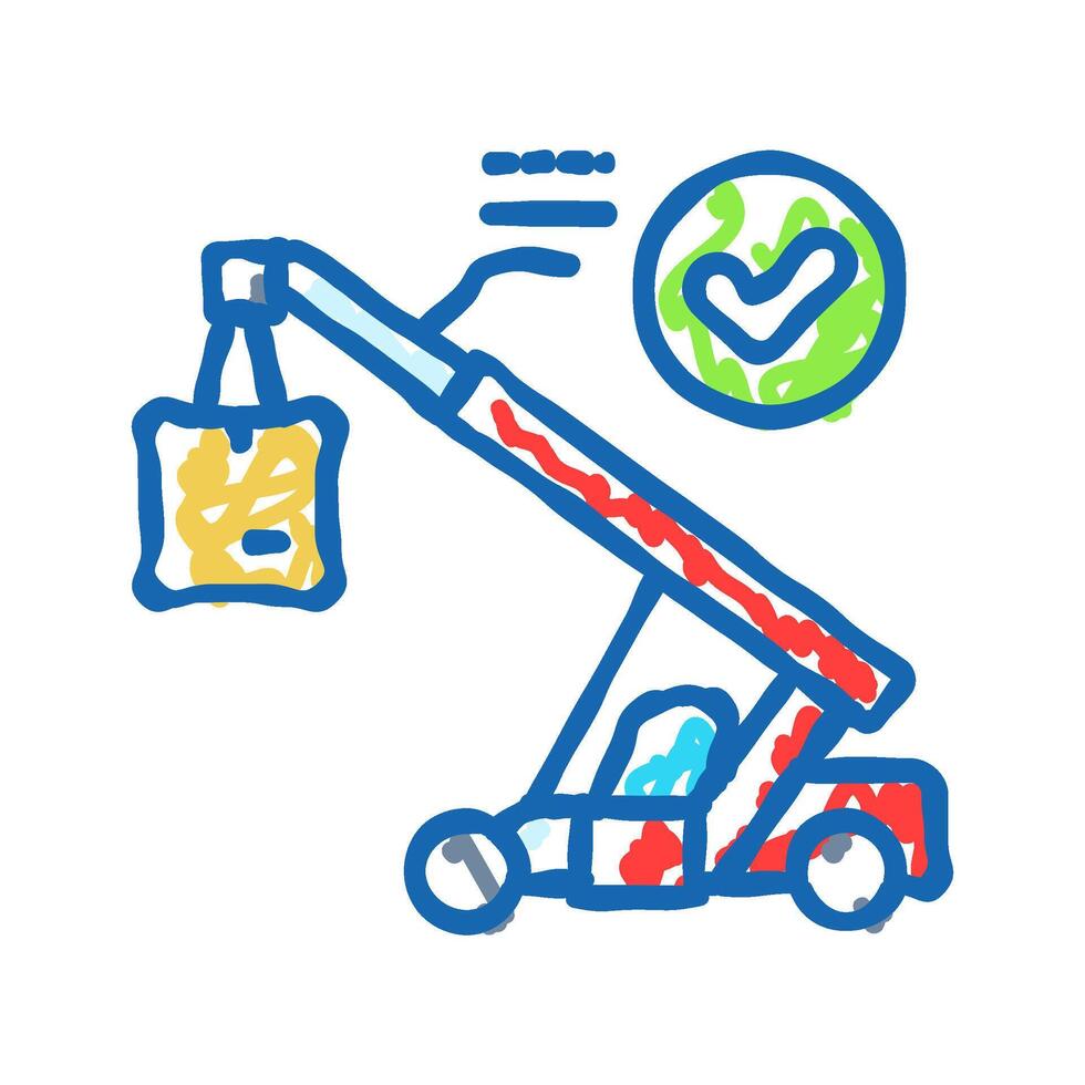 cargo handling logistic manager icon doodle illustration vector