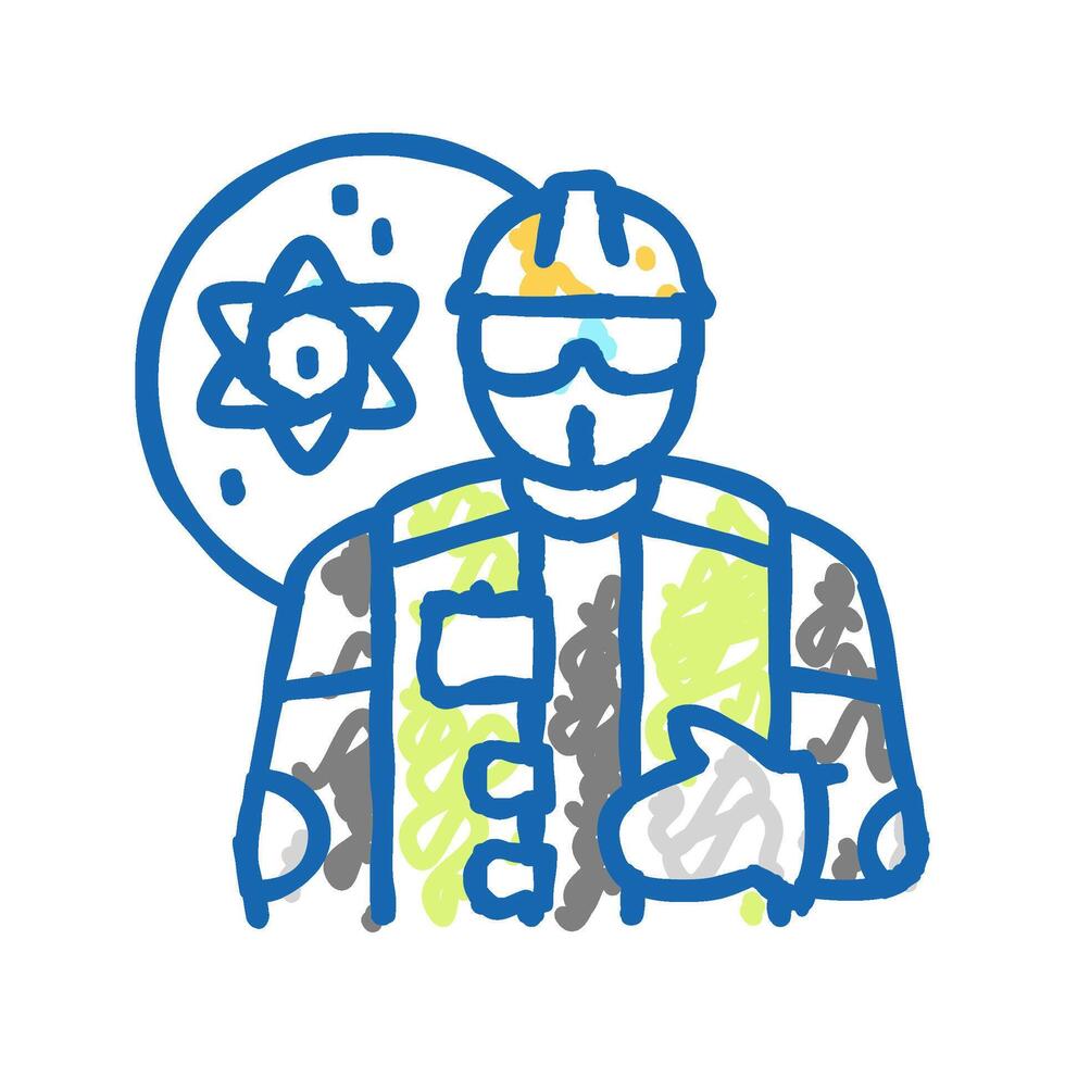 nuclear engineer worker icon doodle illustration vector