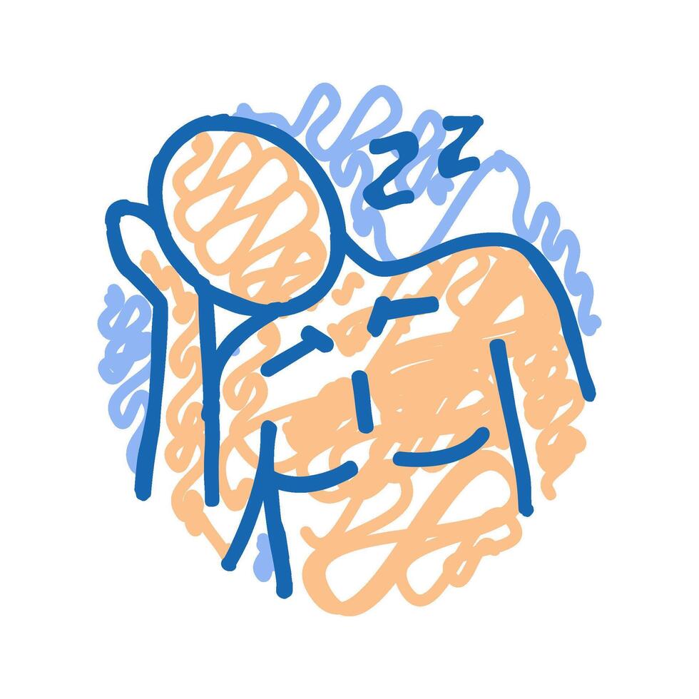 persistent fatigue disease symptom icon doodle illustration vector