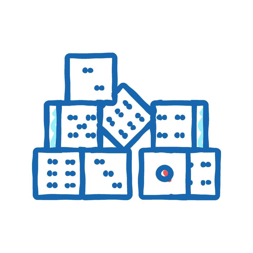 dice game board table icon doodle illustration vector