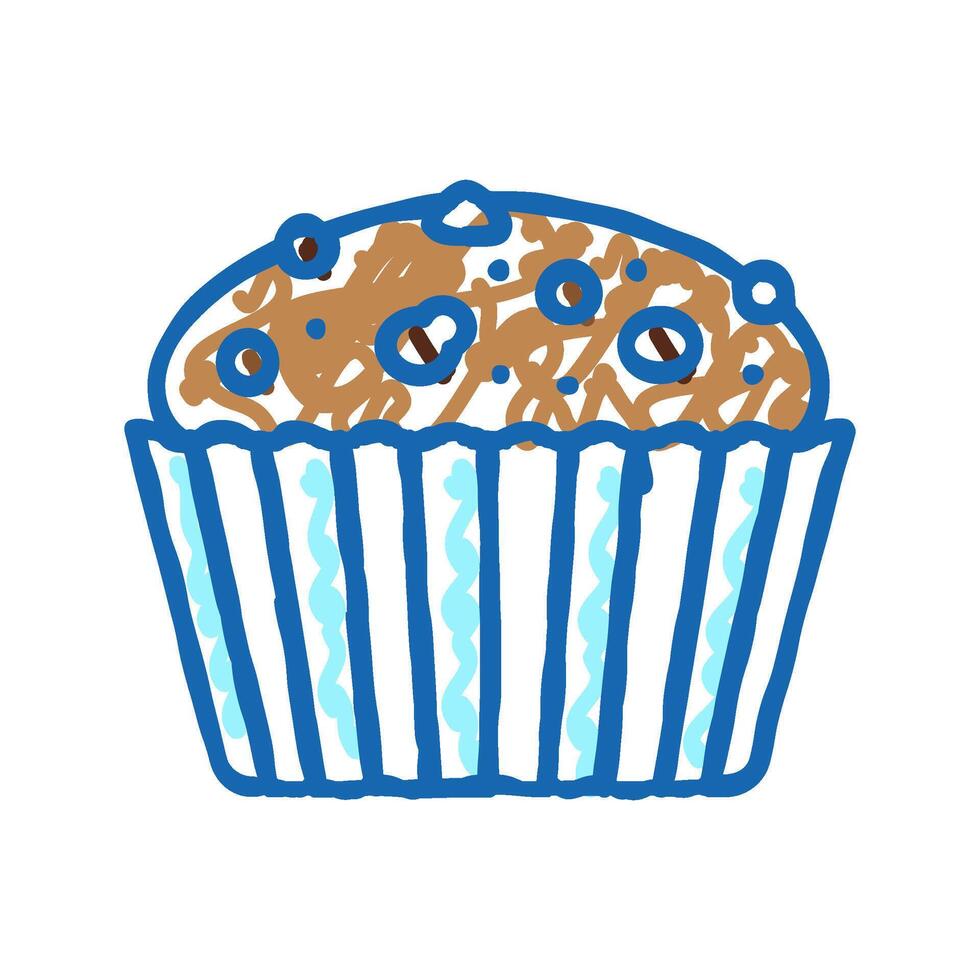 muffin cake food dessert icon doodle illustration vector