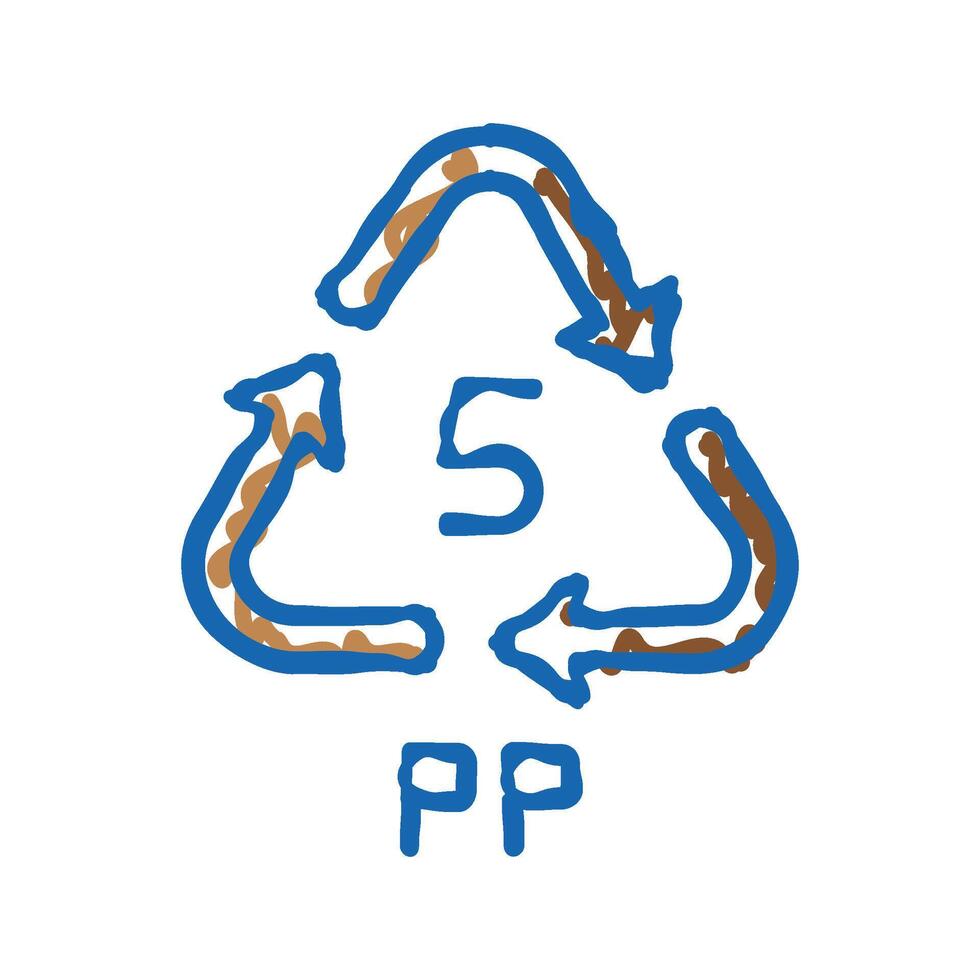 pp recycling plastic product icon doodle illustration vector
