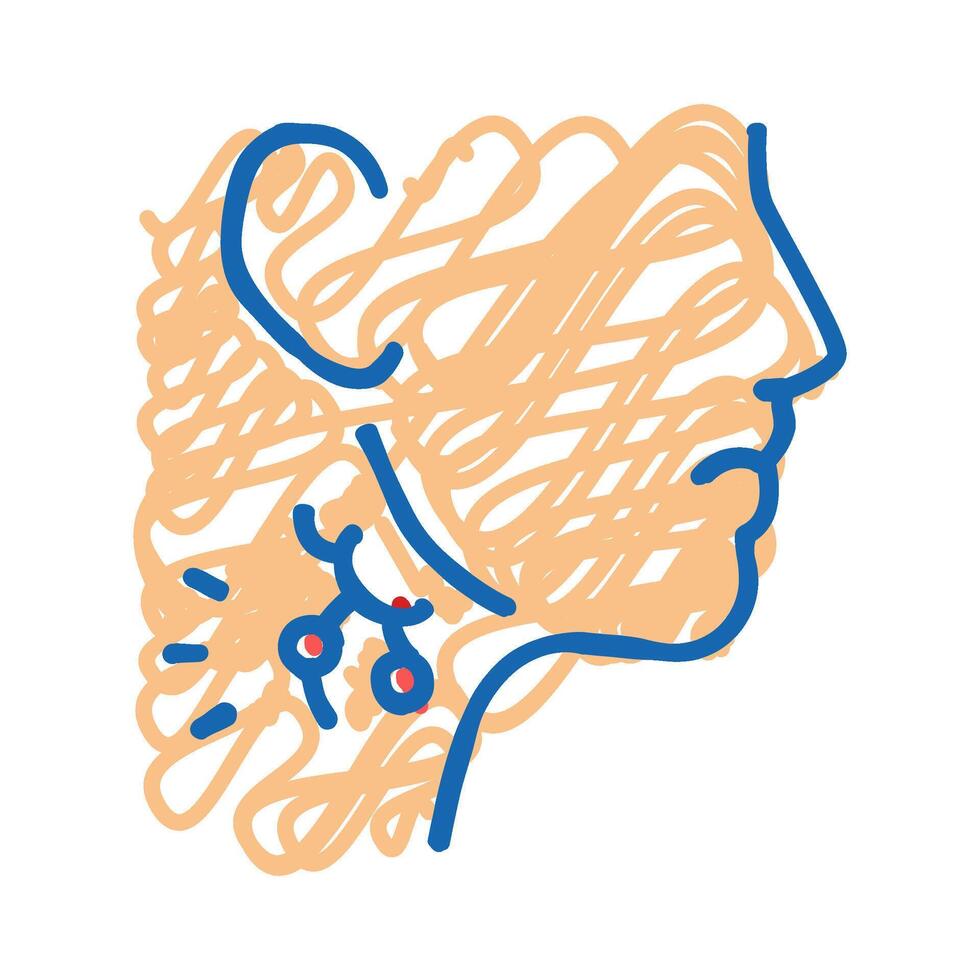swollen lymph glands hiv symptom icon doodle illustration vector