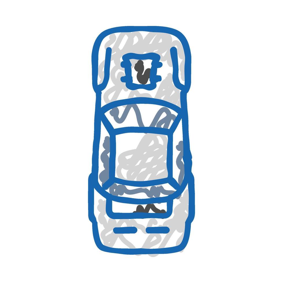 automobile car top view icon doodle illustration vector