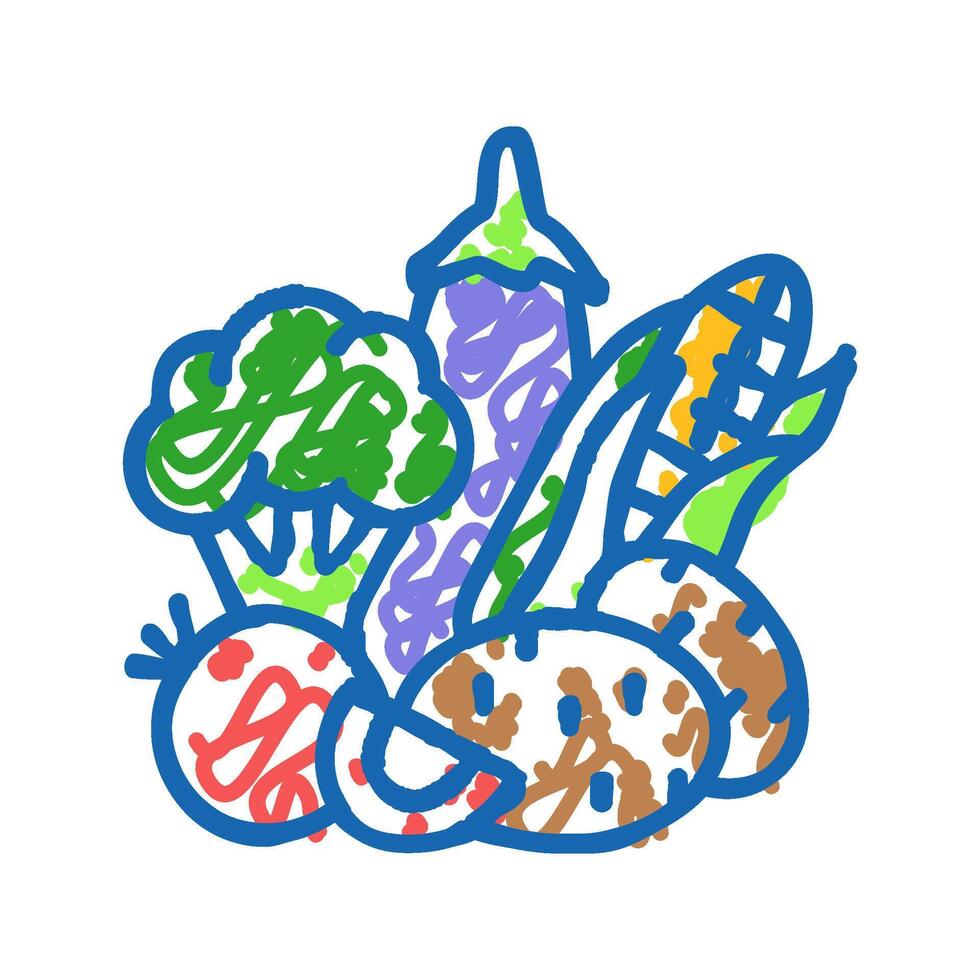 food vegan icon doodle illustration vector