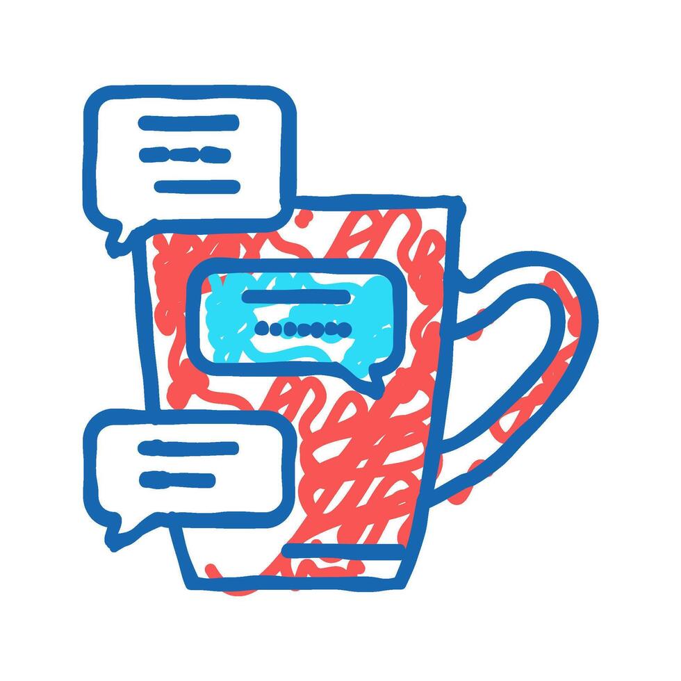 coffee break communication icon doodle illustration vector