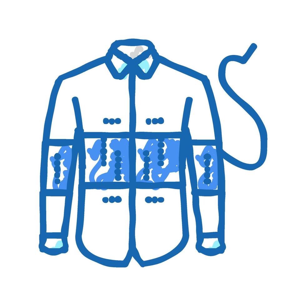 cloth embroidery design icon doodle illustration vector
