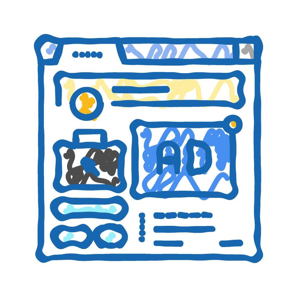 job listing ad interview job icon doodle illustration vector