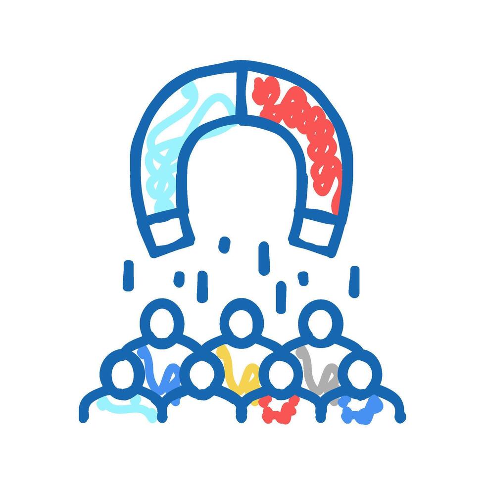 customer engagement icon doodle illustration vector