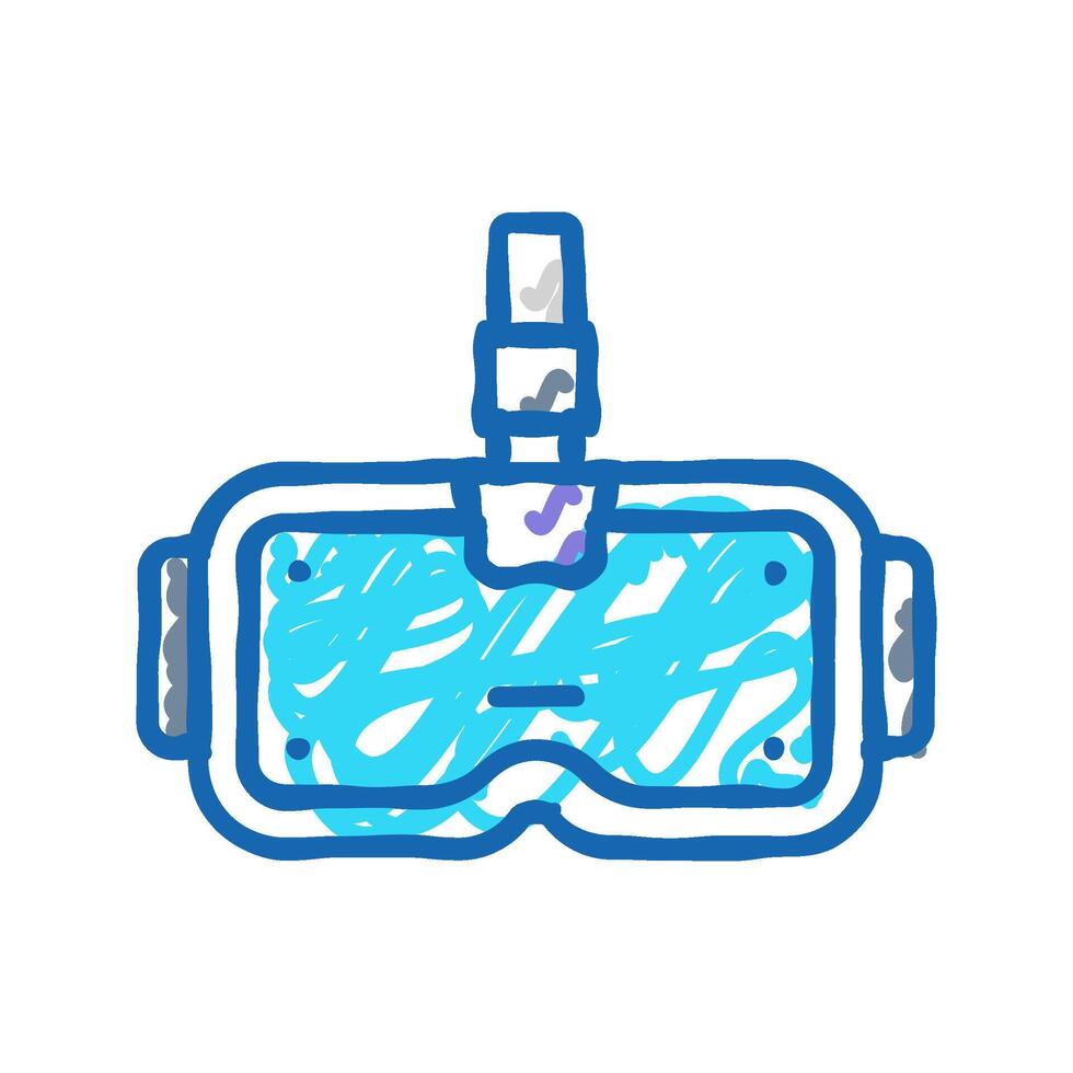 cybernetic enhancement cyberpunk icon doodle illustration vector