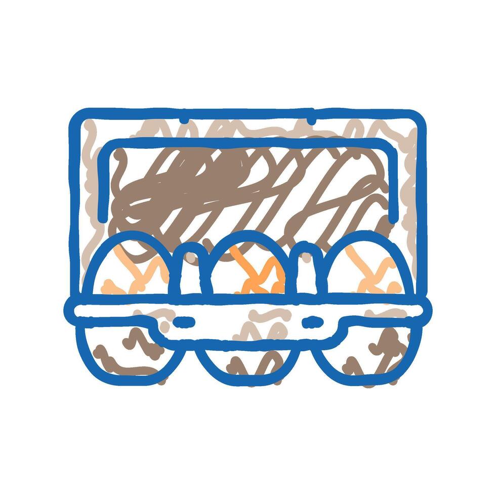 egg box chicken icon doodle illustration vector